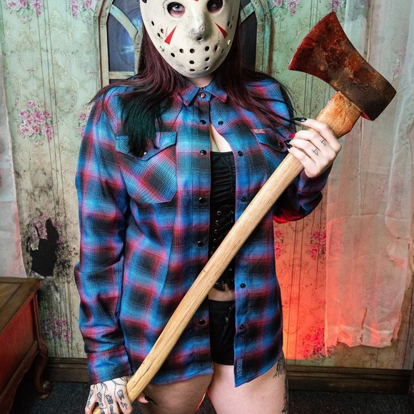 DIXXON Flannel Co The JASON Women's Long Sleeve Flannel Shirt L - Picture 8 of 11